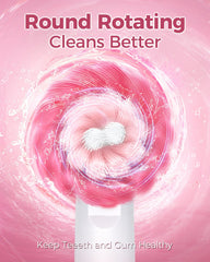 Pink TEETHEORY toothbrush shown from the side