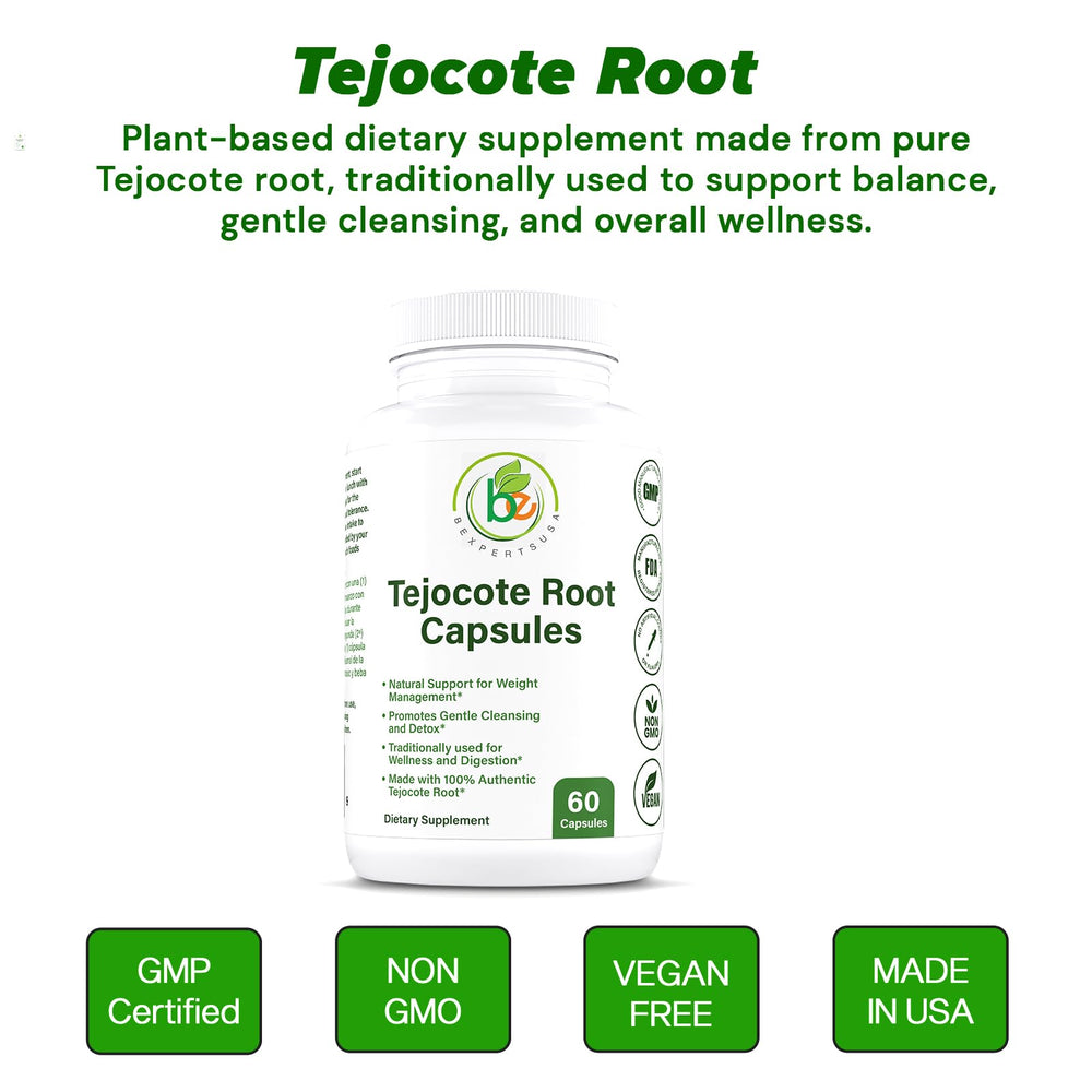 Close-up of Tejocote root capsules in a clear container