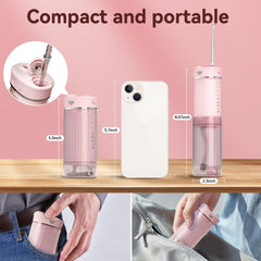 Telescopic water tank on dental flosser