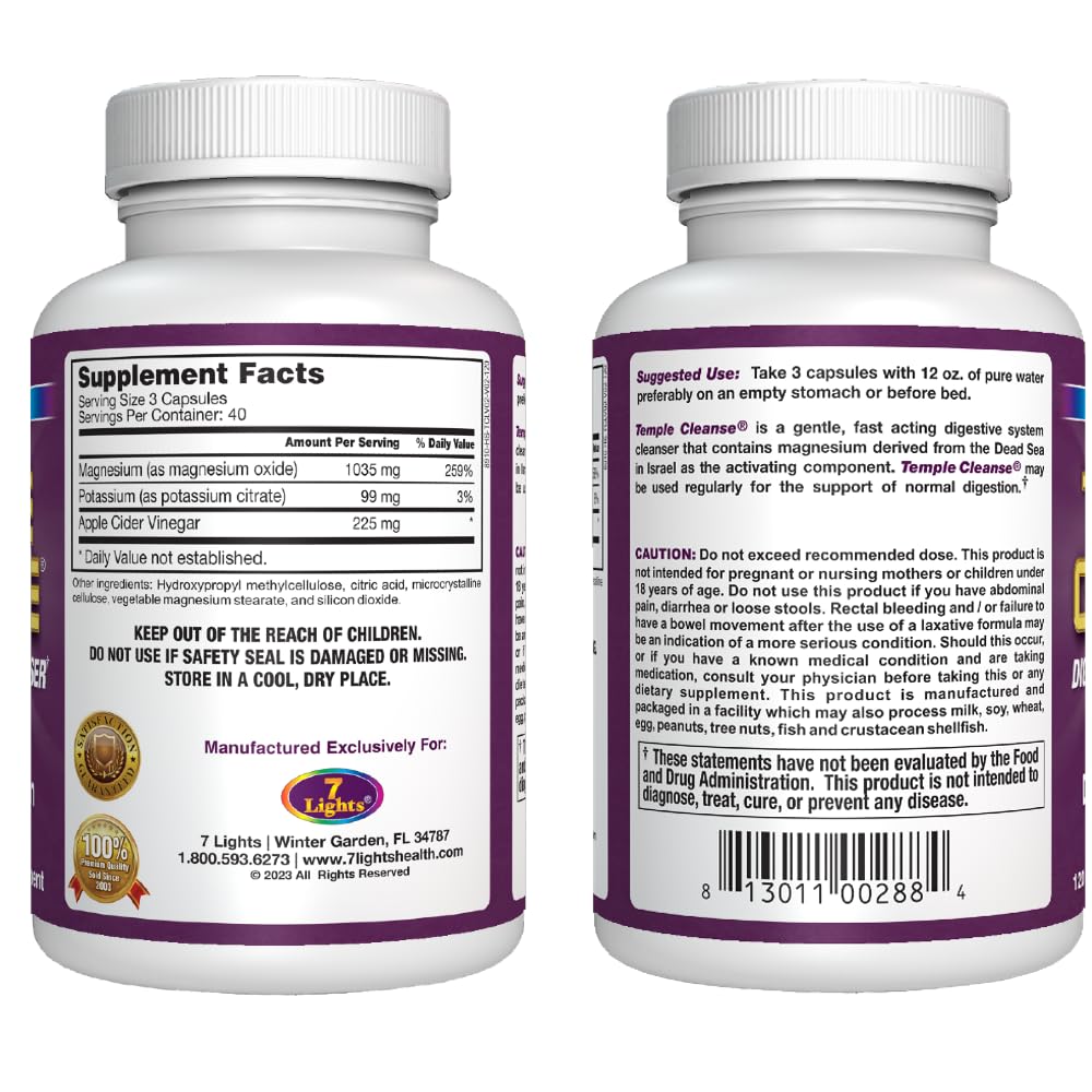 Temple Cleanse box and bottle with 120 capsules