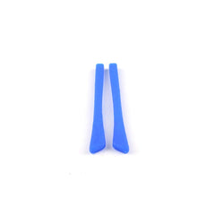 Blue silicone temple end tip for flat metal eyeglass legs (2x1mm)