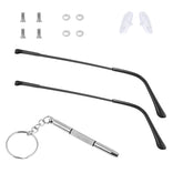 Black double-tooth glasses temple replacement kit – front view