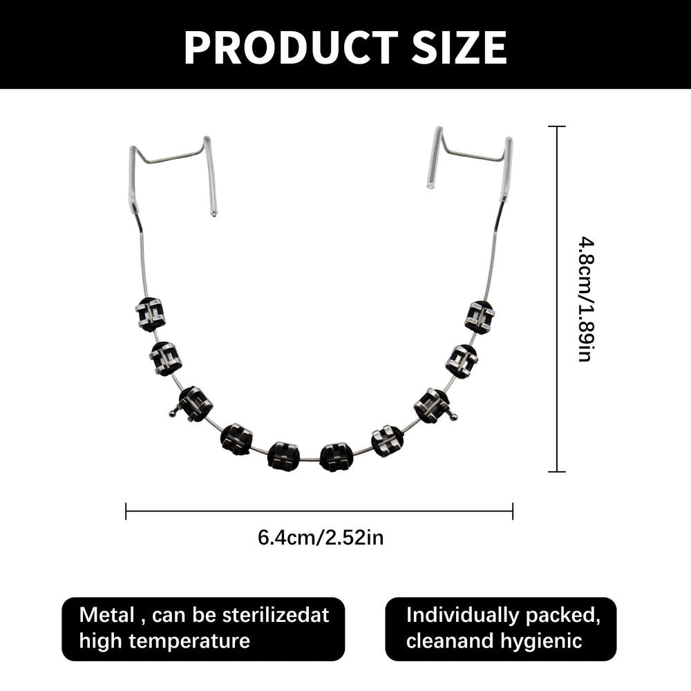 Close-up of black clip-on braces bracket