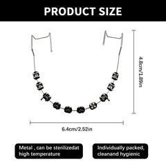 Close-up of black clip-on braces bracket