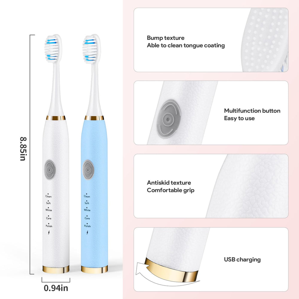 Package includes ten brush heads for over a year of use