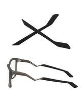 TenDye black rubber earsocks for Oakley Enigma Mass OX8191 frame - front view