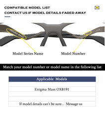 Oakley Enigma Mass OX8191 replacement earsocks in black rubber