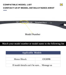 TenDye Optics black rubber ear sleeves for Oakley Mono Shock OX3098