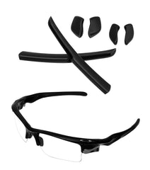 TenDye earsocks and nose pads for Oakley Fast Jacket OO9097/OO9156 - front view with black ear sleeves