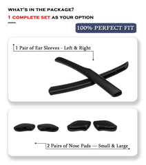 Soft silicone earsocks for Oakley Fast Jacket OO9097/OO9156 - installation ready, black