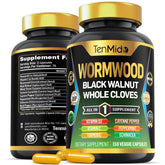 Front packshot of Tenmido Wormwood Capsules bottle