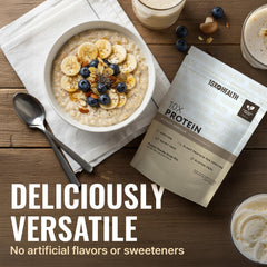Ten X Health System vegan protein powder 30 servings label emphasizes value and convenience
