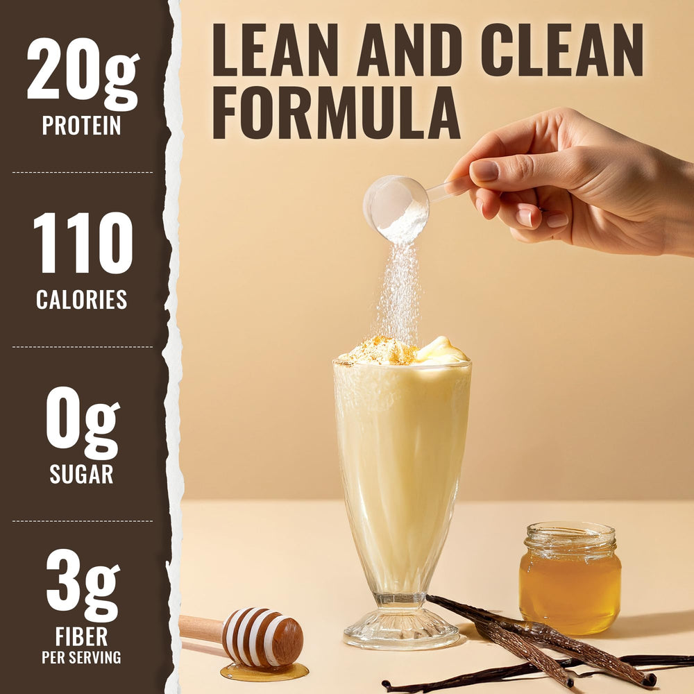 Ten X Health System vegan protein powder mix in shake highlights versatility for smoothies