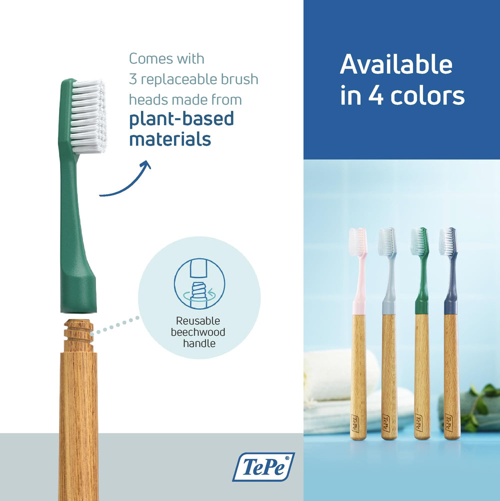 Pack of three replacement heads for TePe Choice toothbrush