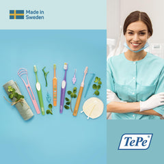 Eco-friendly design highlighting plastic waste reduction with TePe Choice