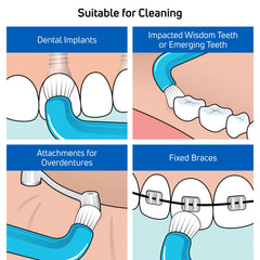 Toothbrush being used for braces cleaning