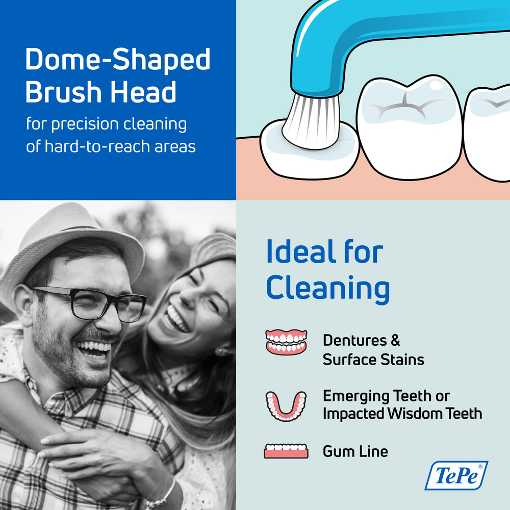 Small head tuft toothbrush designed for hard-to-clean areas