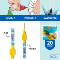 Ergonomic handle and rounded-loop tip of TePe brush