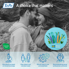 Soft bristles and rounded-loop tip of TePe Interdental Brush