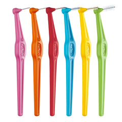 Tepe 6-count pack of angled pink interdental brushes