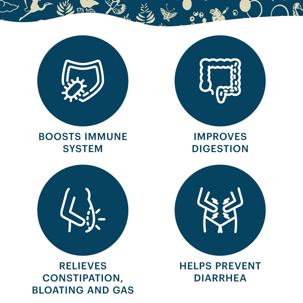Product shot highlighting Dr. Formulated probiotic benefits