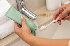USA-made Terra & Co Gentle Green toothpaste packaging