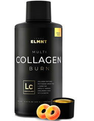 terra elmnt liquid collagen peach ring shot bottle; delicious daily support for skin and hair