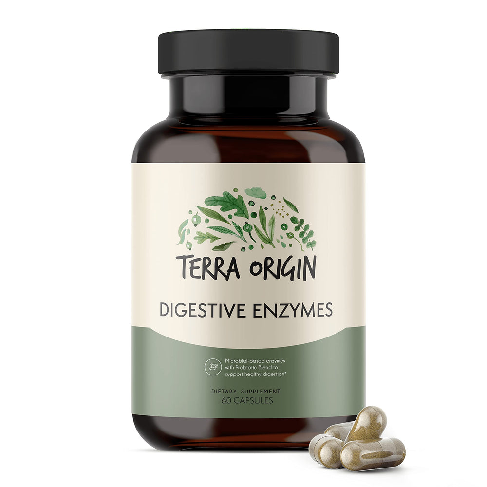 Terra Origin Digestive Enzymes bottle with label