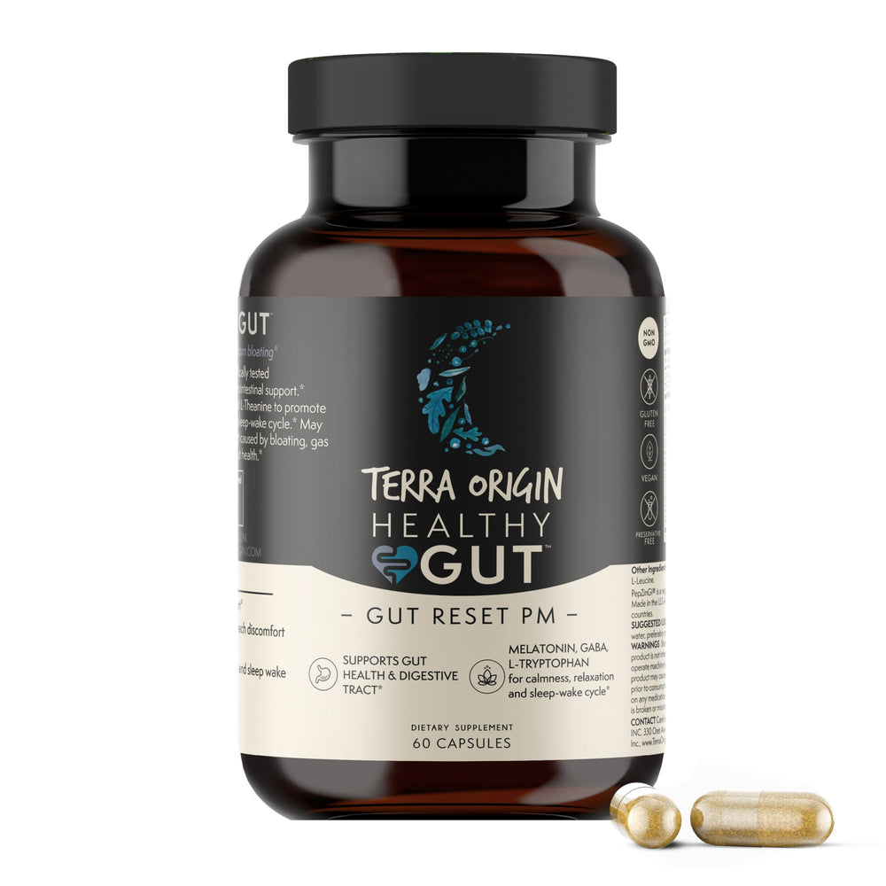 Terra Origin Healthy Gut Reset PM bottle front view