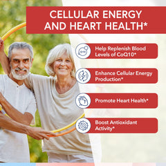 Close-up of CoQ10 softgel capsules