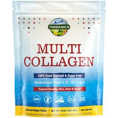 Terranics multi collagen powder 1lb unflavored container
