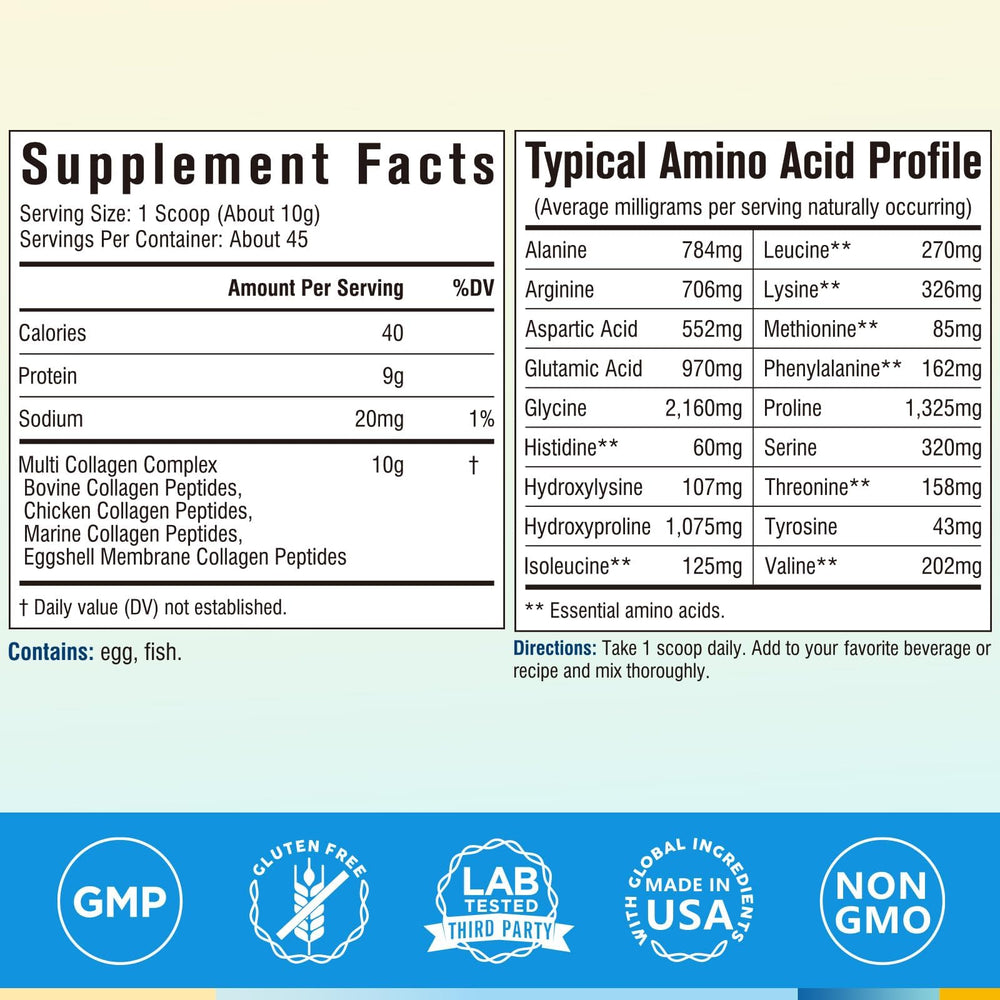 Unflavored collagen powder dissolving in water
