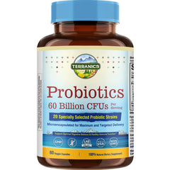 Terranics Probiotics 60 Billion CFU with 20 strains in capsules
