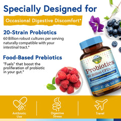 Shelf-stable Terranics Probiotics bottle for home or travel