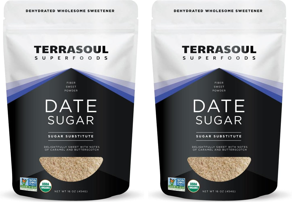 Terrasoul Organic Date Sugar 1 lb pack (2-pack) – product hero image
