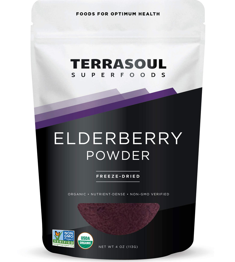 Terrasoul Elderberry Powder 4 oz front pouch