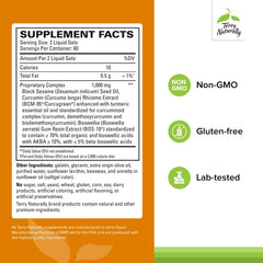 Close-up of BCM-95 curcumin and BOS-10 boswellia ingredients label