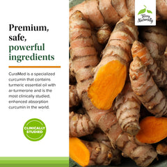 Softgel capsules inside the CuraMed + Clinical OPC bottle