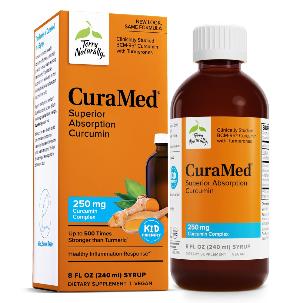 Front view of Terry Naturally CuraMed Syrup bottle (8 fl oz)