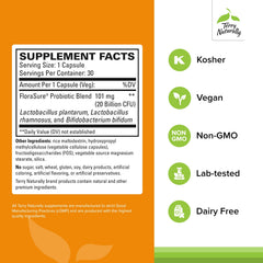 Close-up of FloraSure probiotic capsules