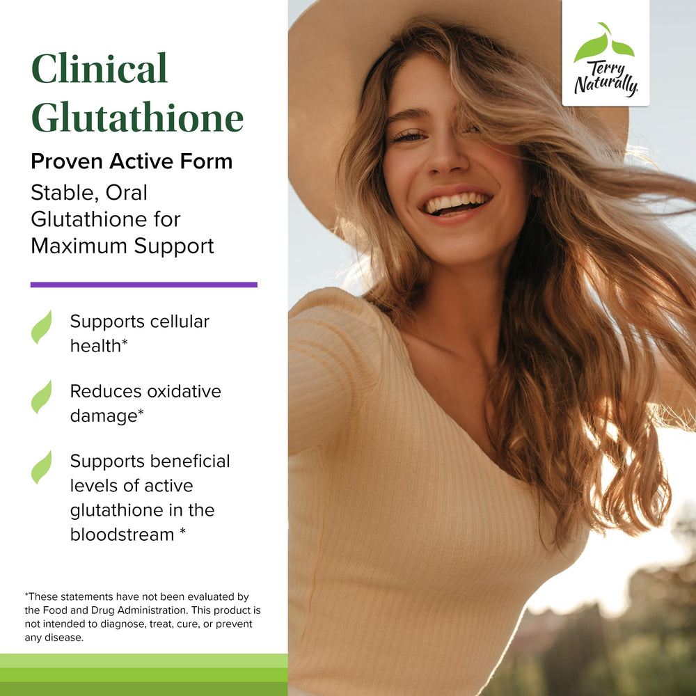 Close-up of L-glutathione antioxidant tablets