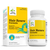 Front view of Terry Naturally Hair Renew Formula bottle with 60 softgels