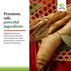 Allergen-free label on HRG80 Red Ginseng Energy bottle