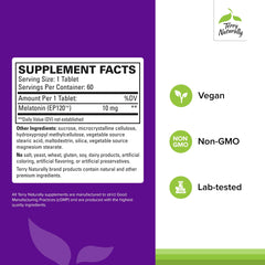 Close-up of Melatonin EP 120 10mg tablet