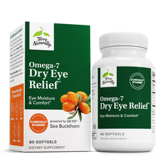 Terry Naturally Omega-7 Dry Eye Relief bottle on white background
