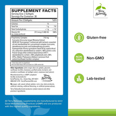 Close-up of 60 softgels in the bottle