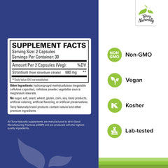 Close-up of strontium citrate absorption concept