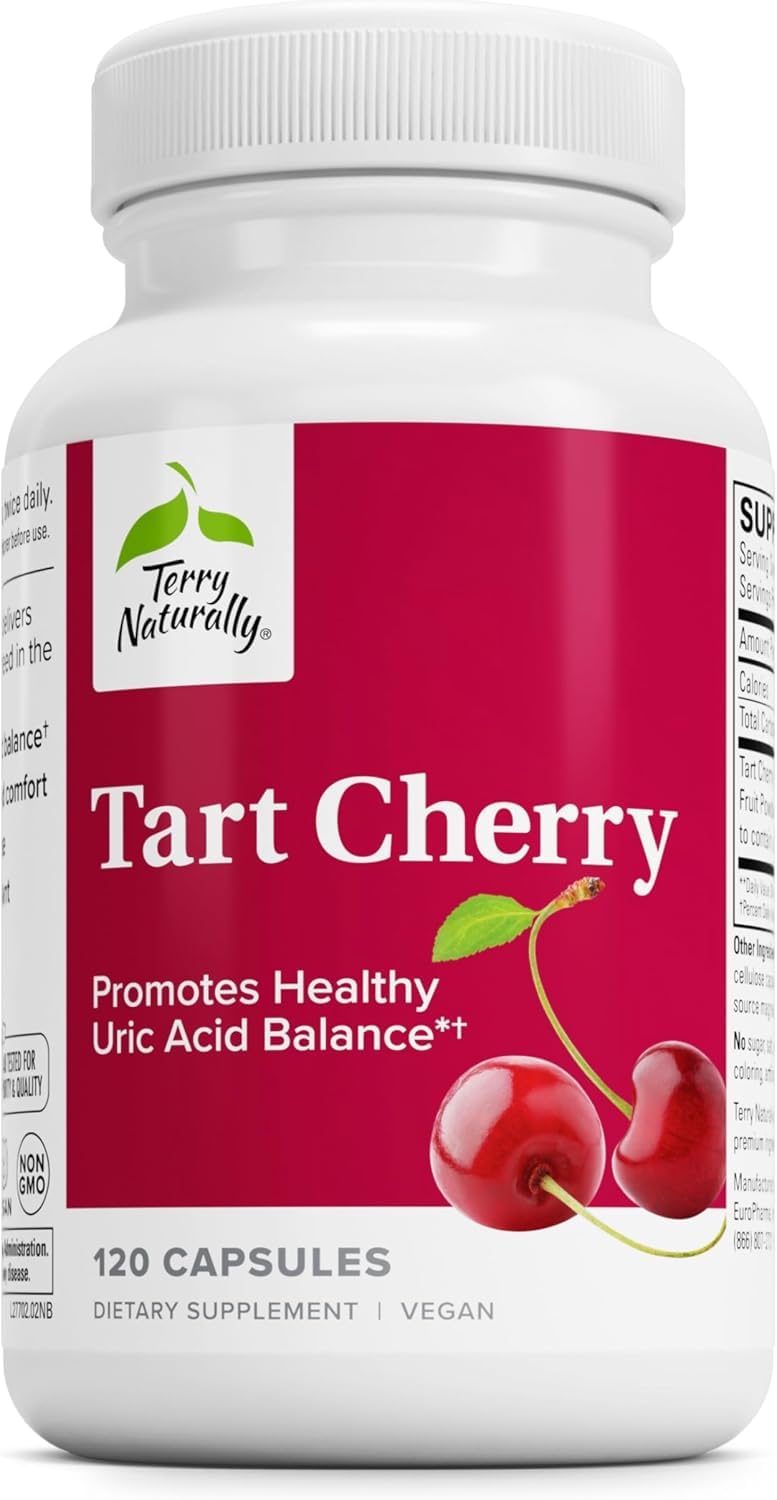Bottle of Terry Naturally Tart Cherry capsules