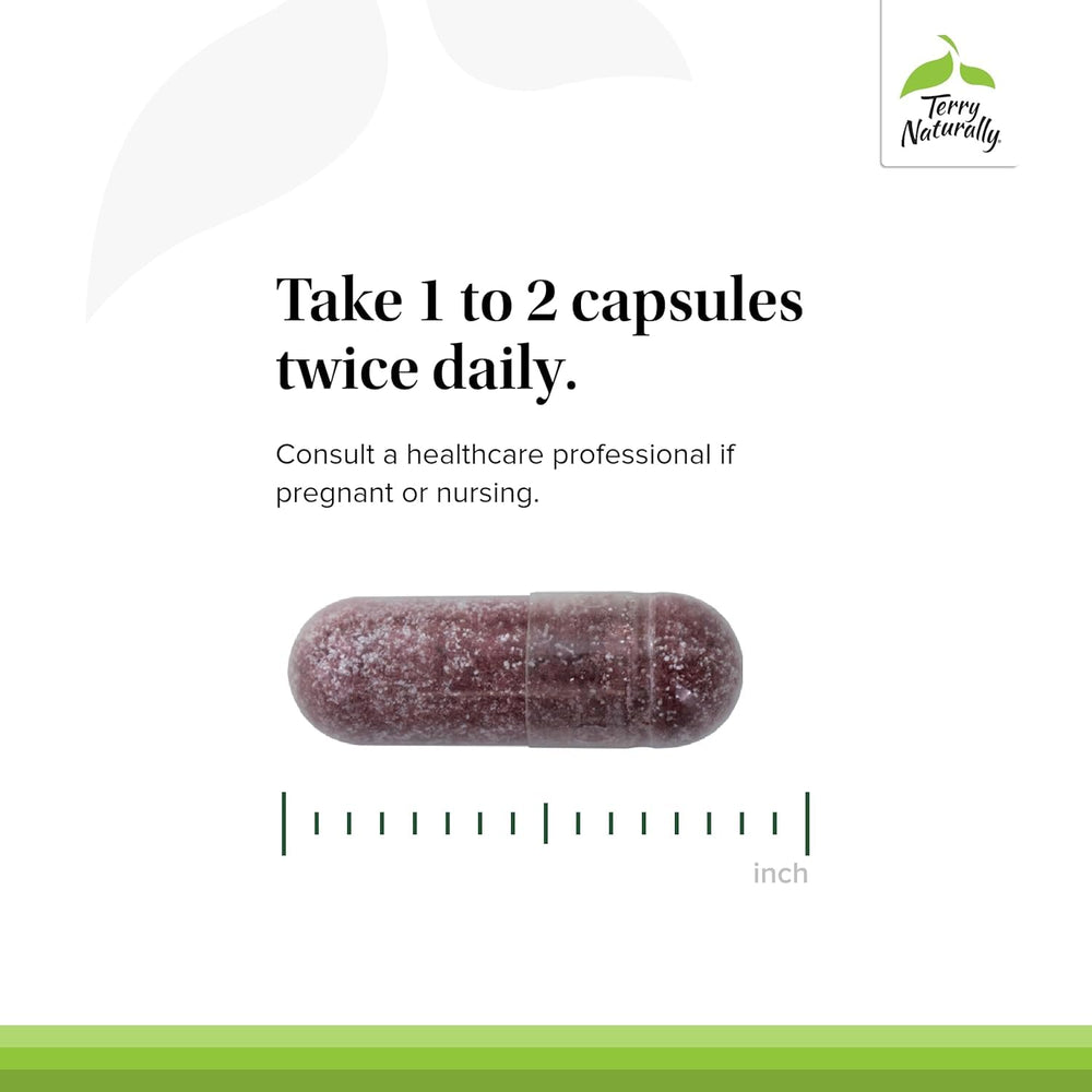 Supplement bottle displaying 120 capsules