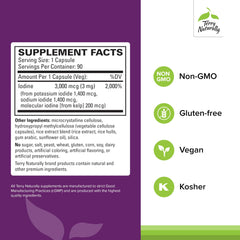 Close-up of Tri-Iodine capsule showing 3 mg iodine per capsule